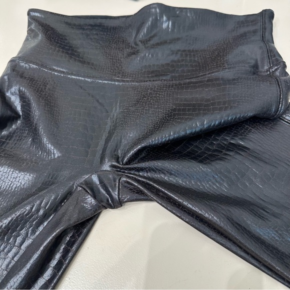 Spanx Faux Leather Croc Shine Legging High Rise Slimming Shaping Brown Medium - Picture 5 of 11